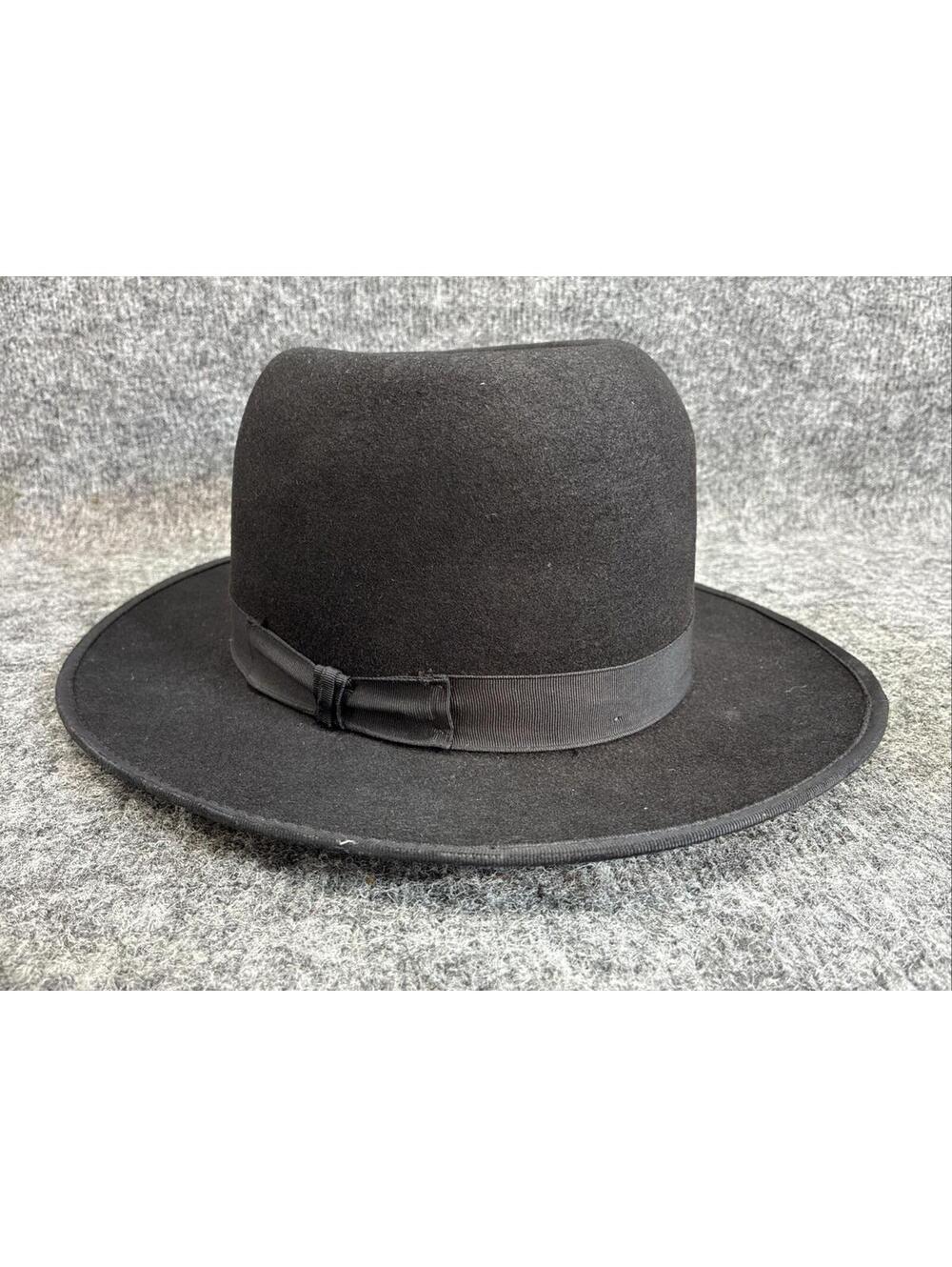 Stetson Black Amish Hat Size Buffalo Collection Long Oval XXXX EUC